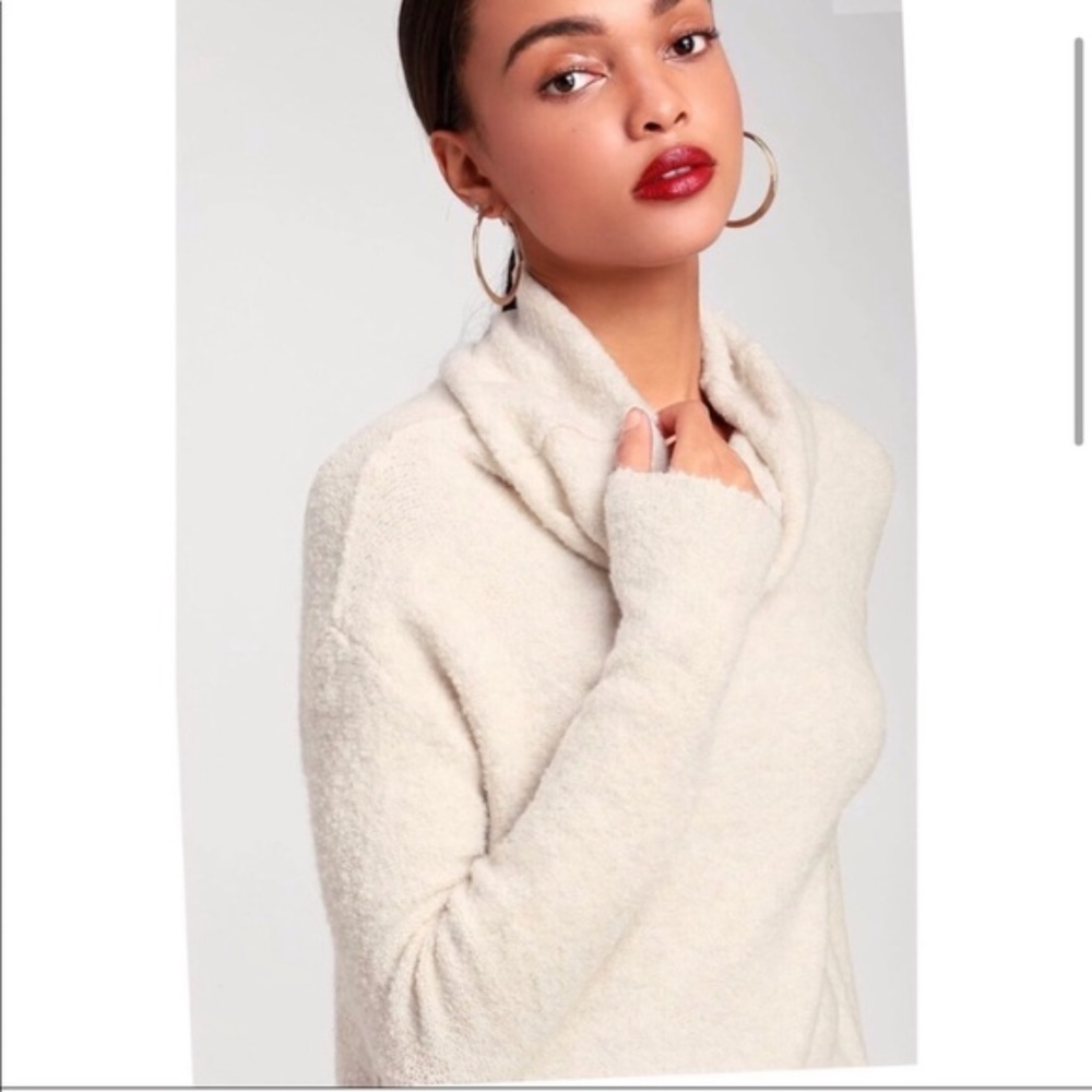 NWT Free People Stormy Fuzzy Cowl Neck Pullover